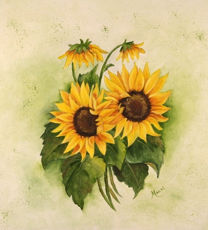 Sunflowers Painting, Magnetic Dishwasher Door Cover