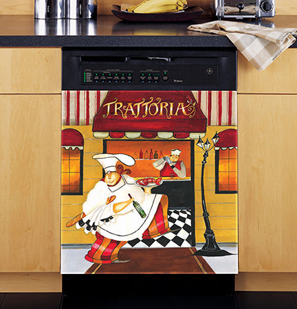Chef at Trattoria Magnetic Dishwasher Door Cover
