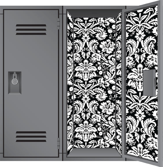 Locker Wall Pattern Deluxe Magnetic Locker Wallpaper in Damask Pattern - Easy Home Renewals