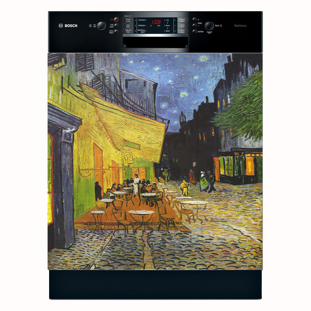 Cafe Terrace at Night, by Vincent van Gogh | Magnetic Dishwasher Door Cover | 23.5&quot; by 26&quot;